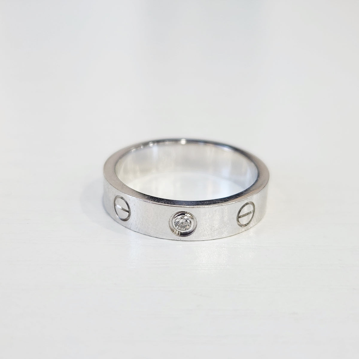 Cartier - LOVE Wedding Band - 18K white gold with a diamond - Silver - (50)