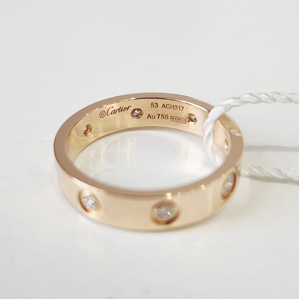 Cartier - LOVE Wedding Band, 3 Diamonds - 18K rose gold with diamonds - Gold - (53)