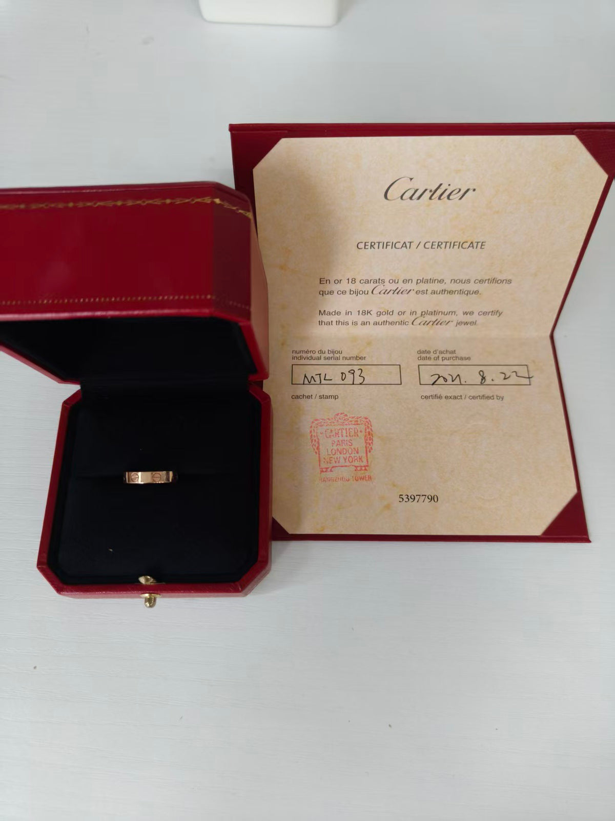 Cartier - LOVE wedding band Narrow - 18K rose gold - Gold - (49)