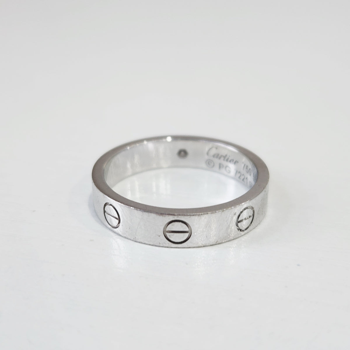 Cartier - LOVE Wedding Band with 1 Diamond - 18K white gold with one diamond - Silver - (53)