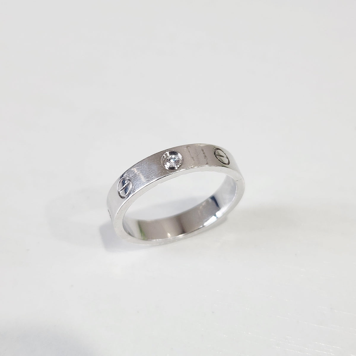 Cartier - LOVE Wedding Band with 1 Diamond - 18K white gold with one diamond - Silver - (53)
