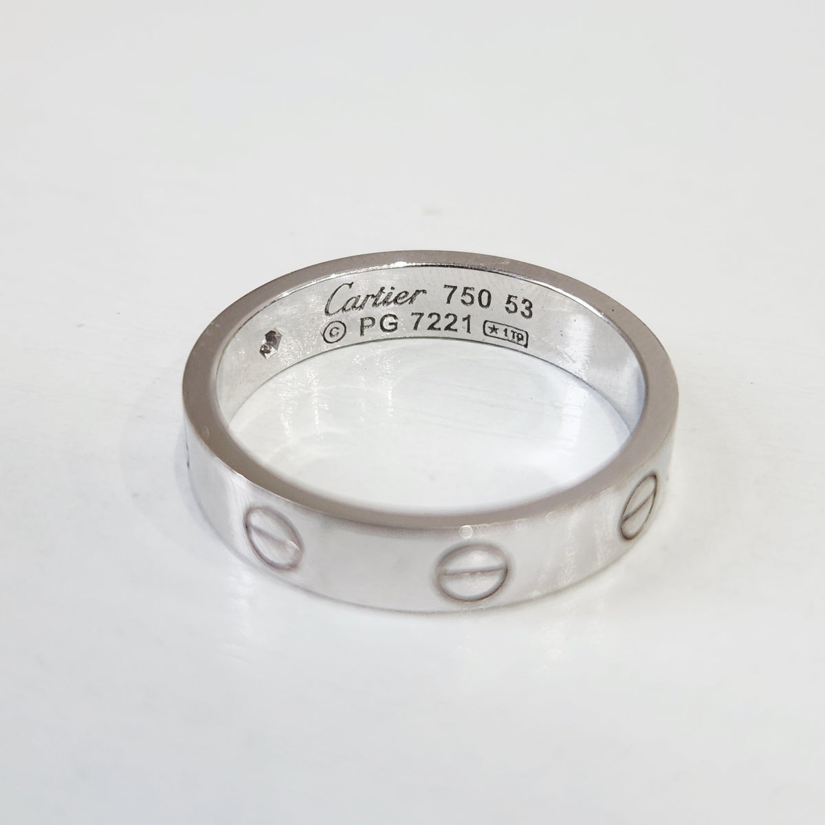 Cartier - LOVE Wedding Band with 1 Diamond - 18K white gold with one diamond - Silver - (53)