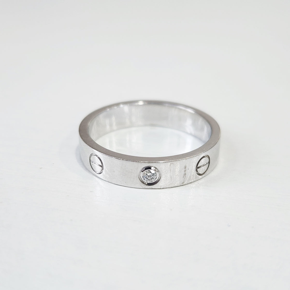 Cartier - LOVE Wedding Band with 1 Diamond - 18K white gold with one diamond - Silver - (53)
