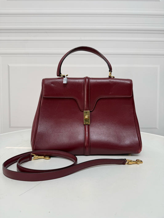 Celine - 16 - Leather - Burgundy - (medium)