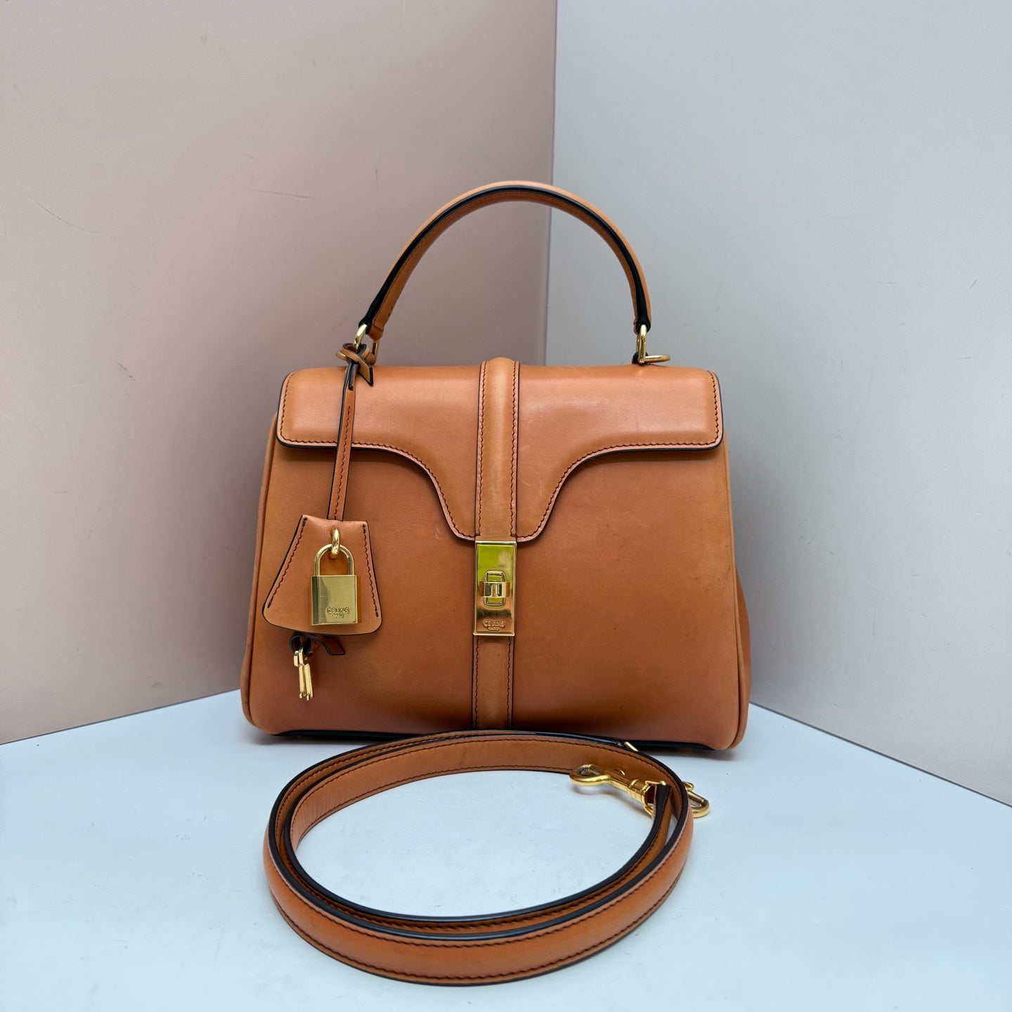 Celine - 16 - Leather - Camel - (small)