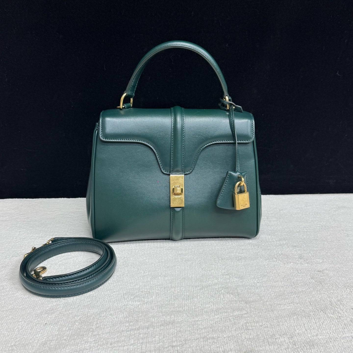 Celine - 16 - Leather - Green - (small)
