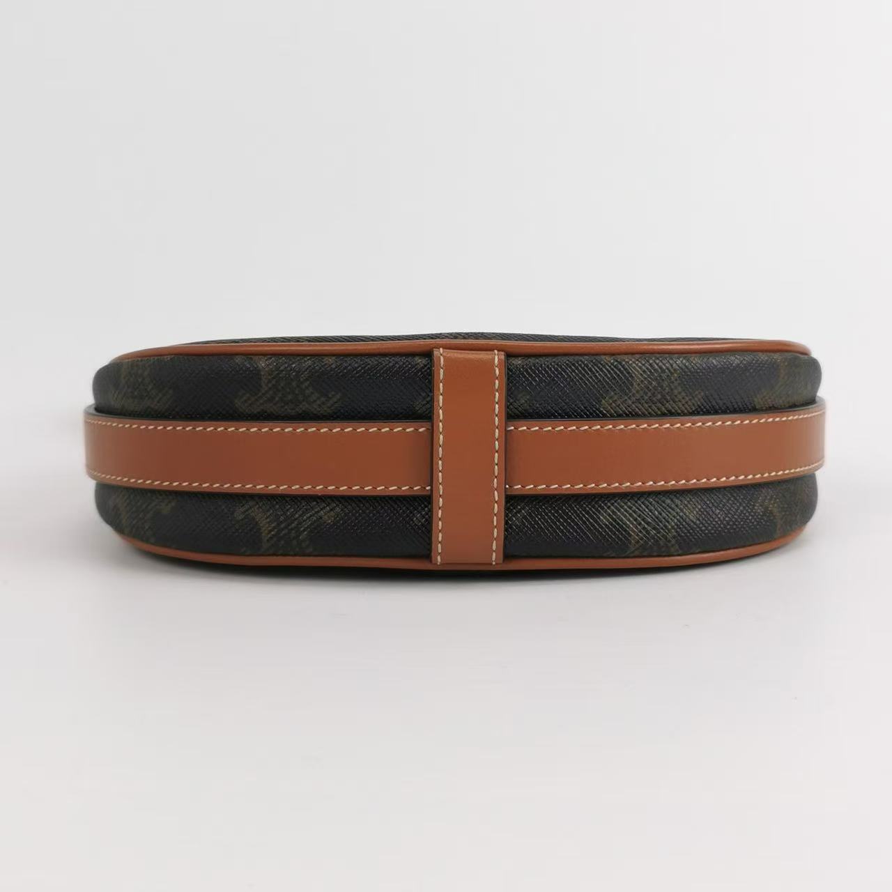 Celine - Ava Bag in Triomphe Canvas - Triomphe canvas with calfskin leather trim - Brown and Black with Tan - (Mini)
