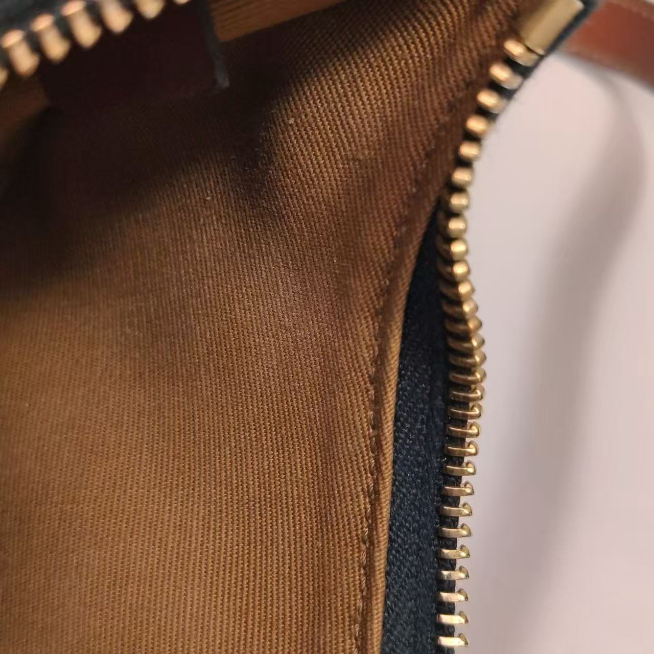 Celine - Ava Bag in Triomphe Canvas - Triomphe canvas with calfskin leather trim - Brown and Black with Tan - (Mini)