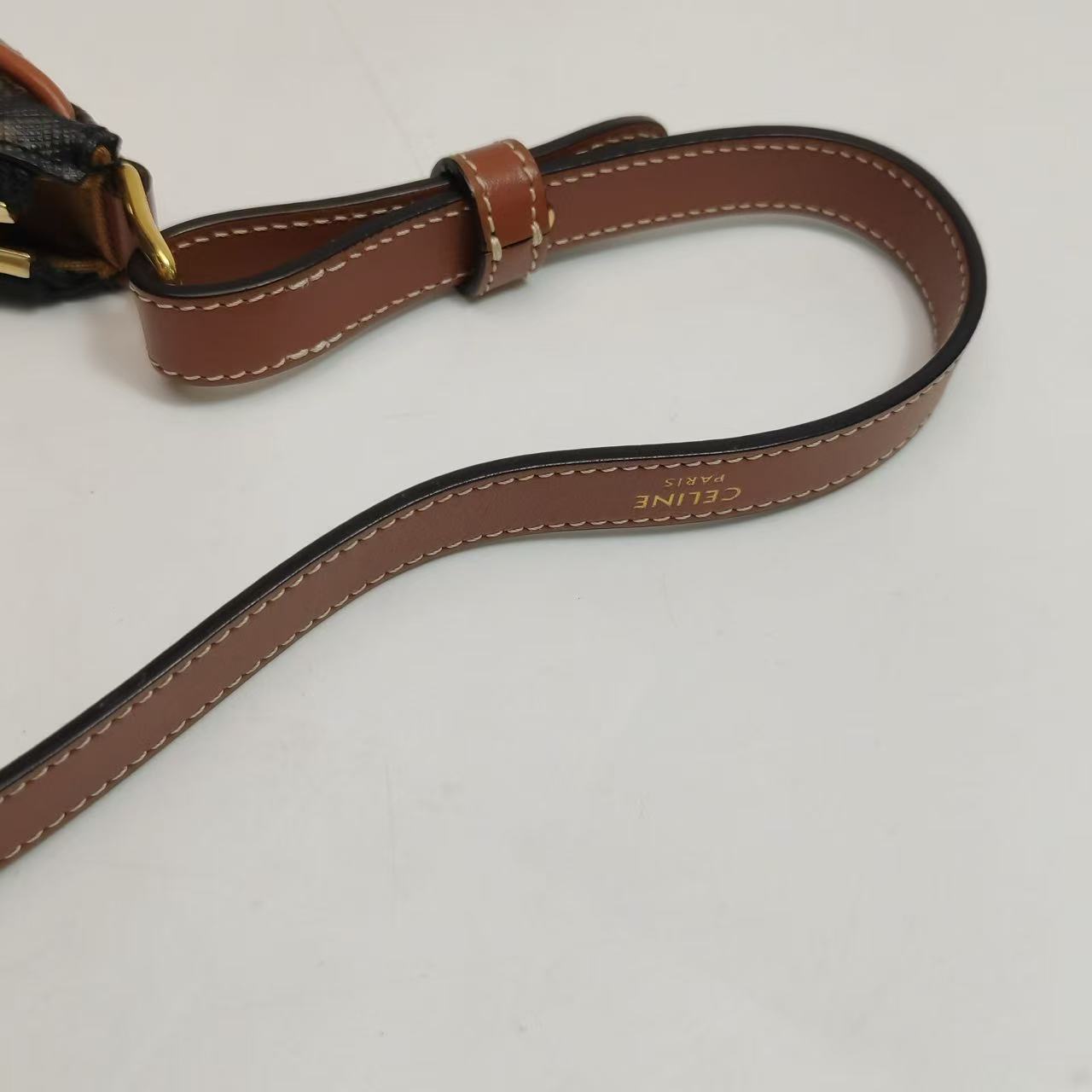 Celine - Ava Bag in Triomphe Canvas - Triomphe canvas with calfskin leather trim - Brown and Black with Tan - (Mini)