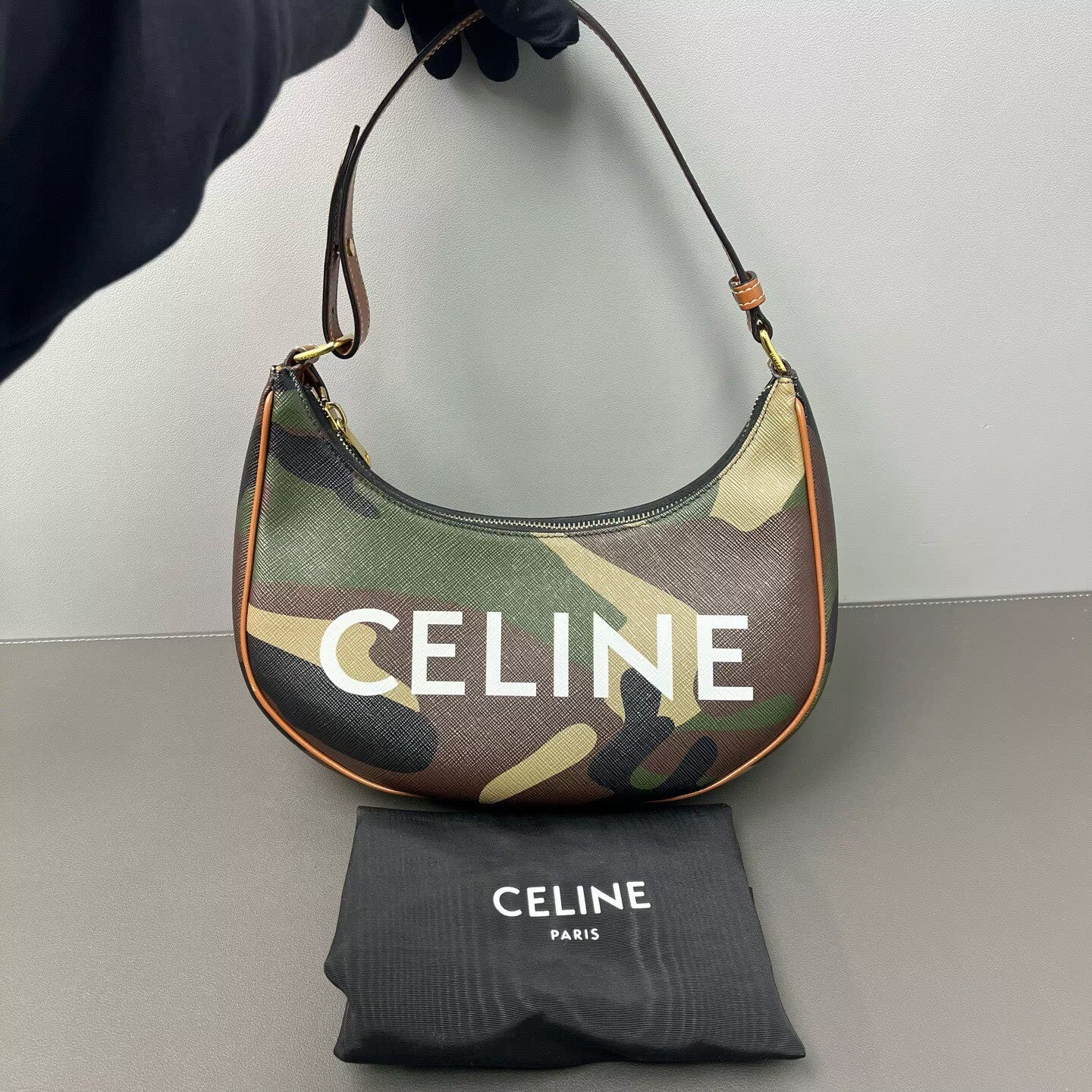 Celine - AVA - PVC coated canvas with leather trim - Multicolour camouflage with orange accents - (Medium)