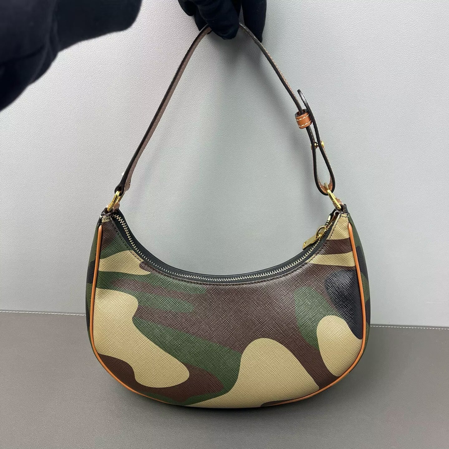 Celine - AVA - PVC coated canvas with leather trim - Multicolour camouflage with orange accents - (Medium)