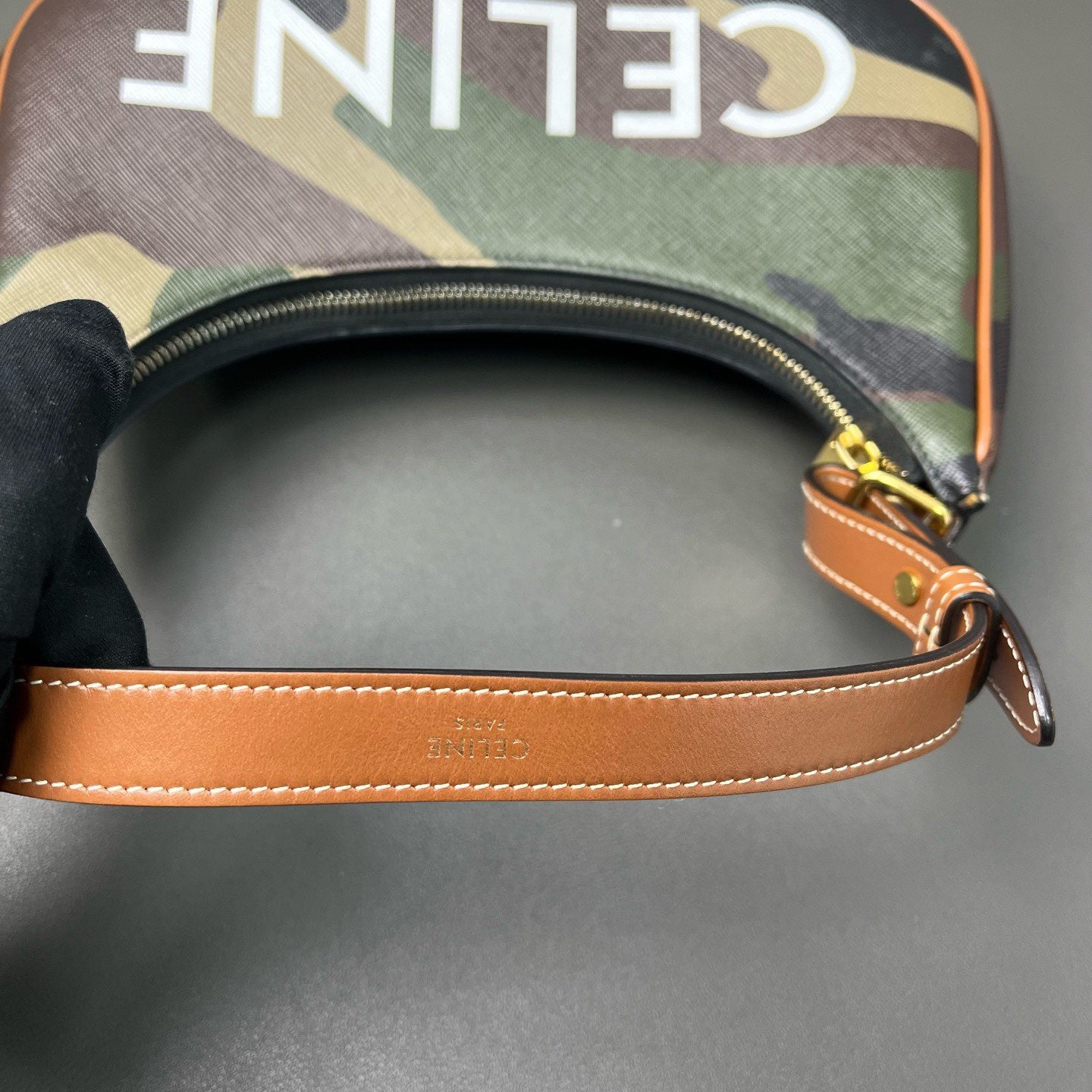 Celine - AVA - PVC coated canvas with leather trim - Multicolour camouflage with orange accents - (Medium)