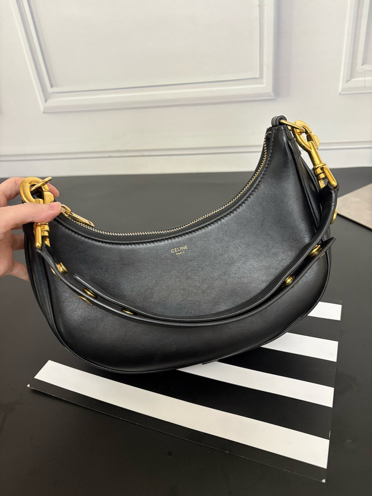 Celine - Ava Strap - Leather - Black