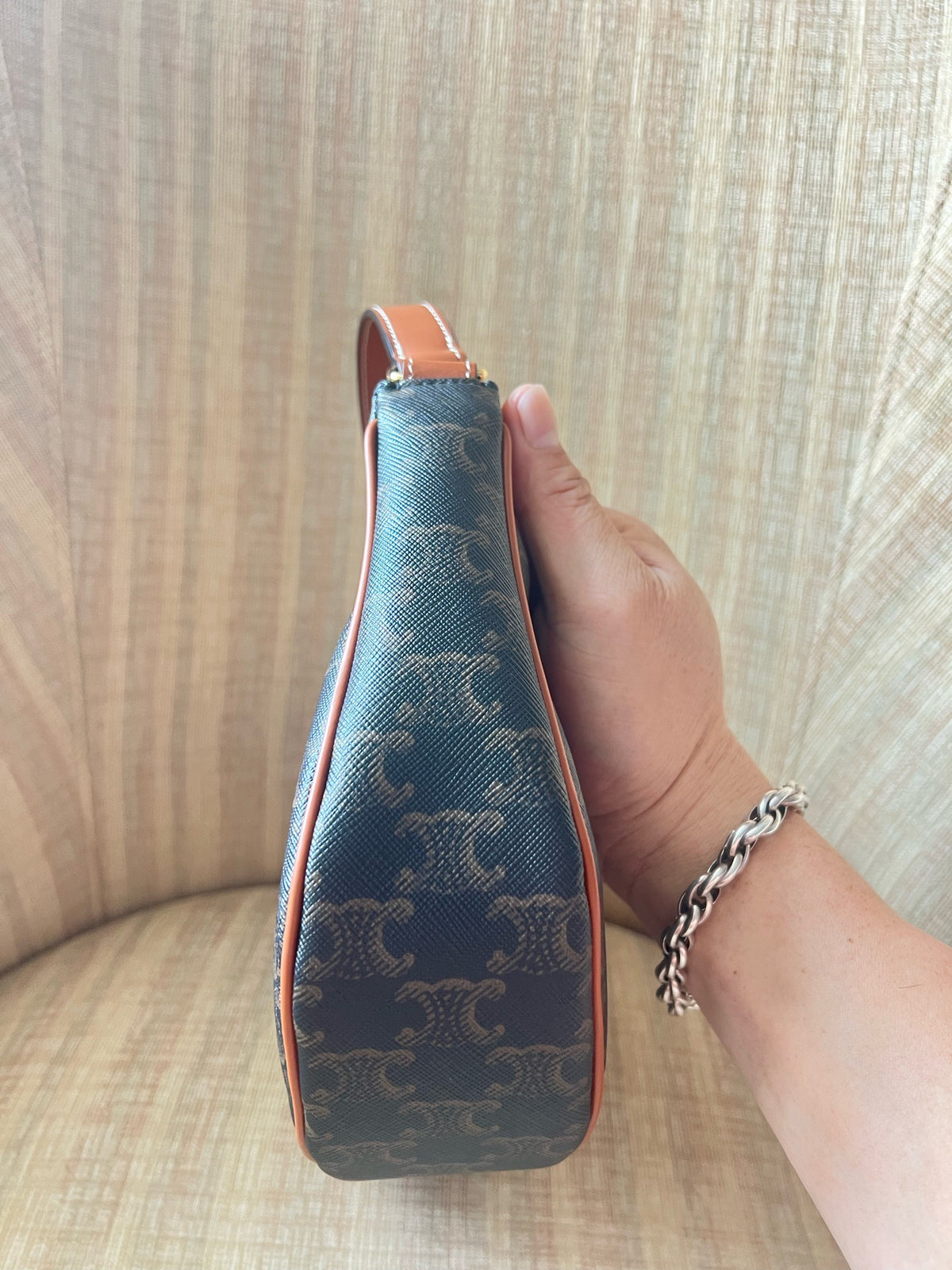 Celine - AVA Triomphe Canvas Shoulder Bag - Synthetic - Brown - (mini)