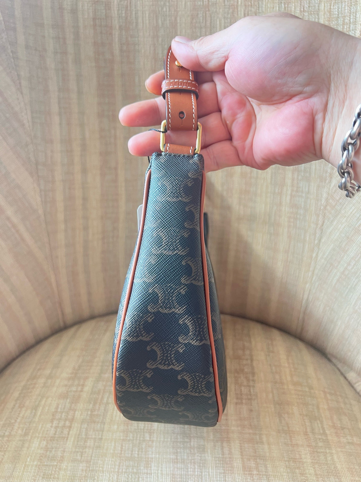 Celine - AVA Triomphe Canvas Shoulder Bag - Synthetic - Brown - (mini)