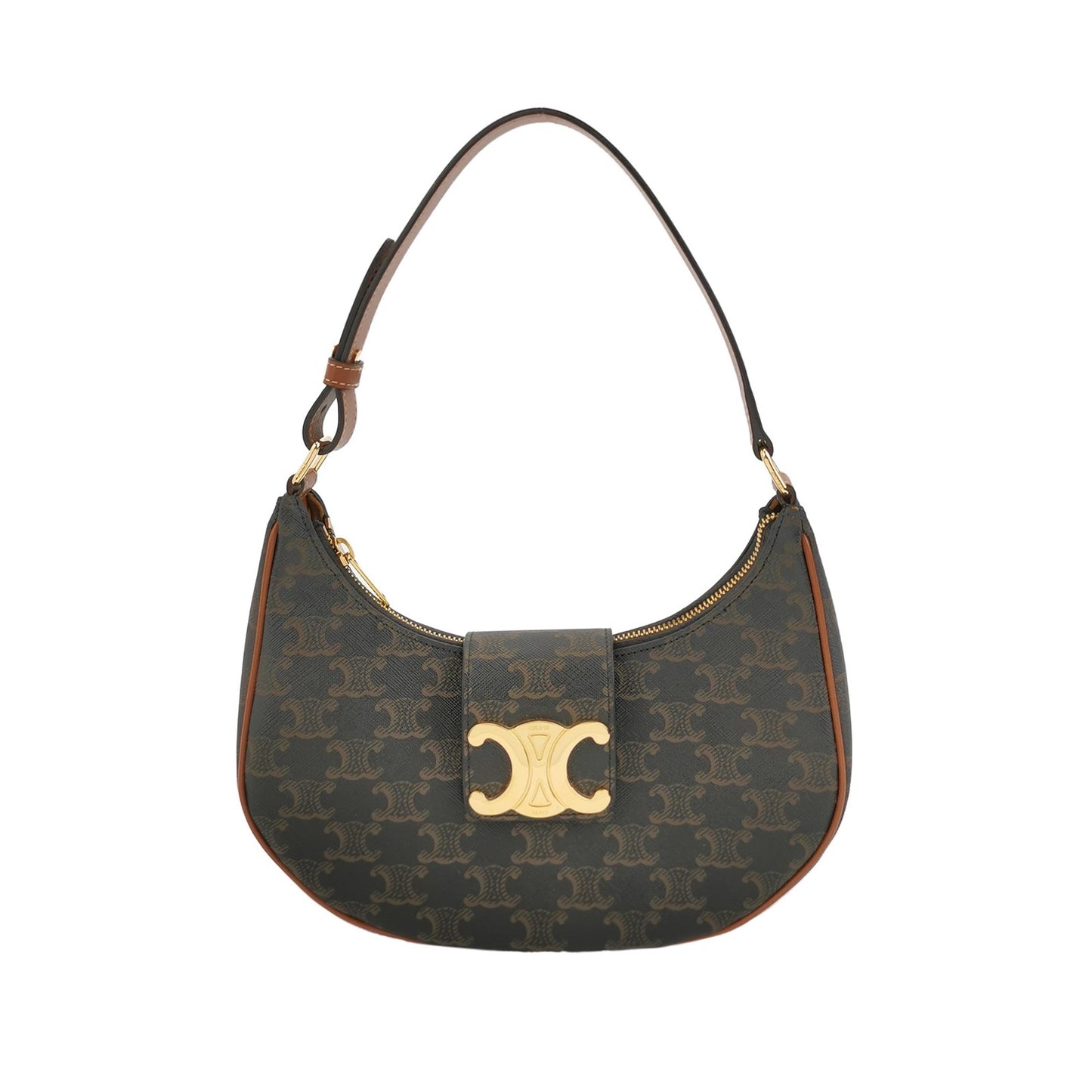 Celine - AVA Triomphe - Coated canvas and leather - Brown - (mini)