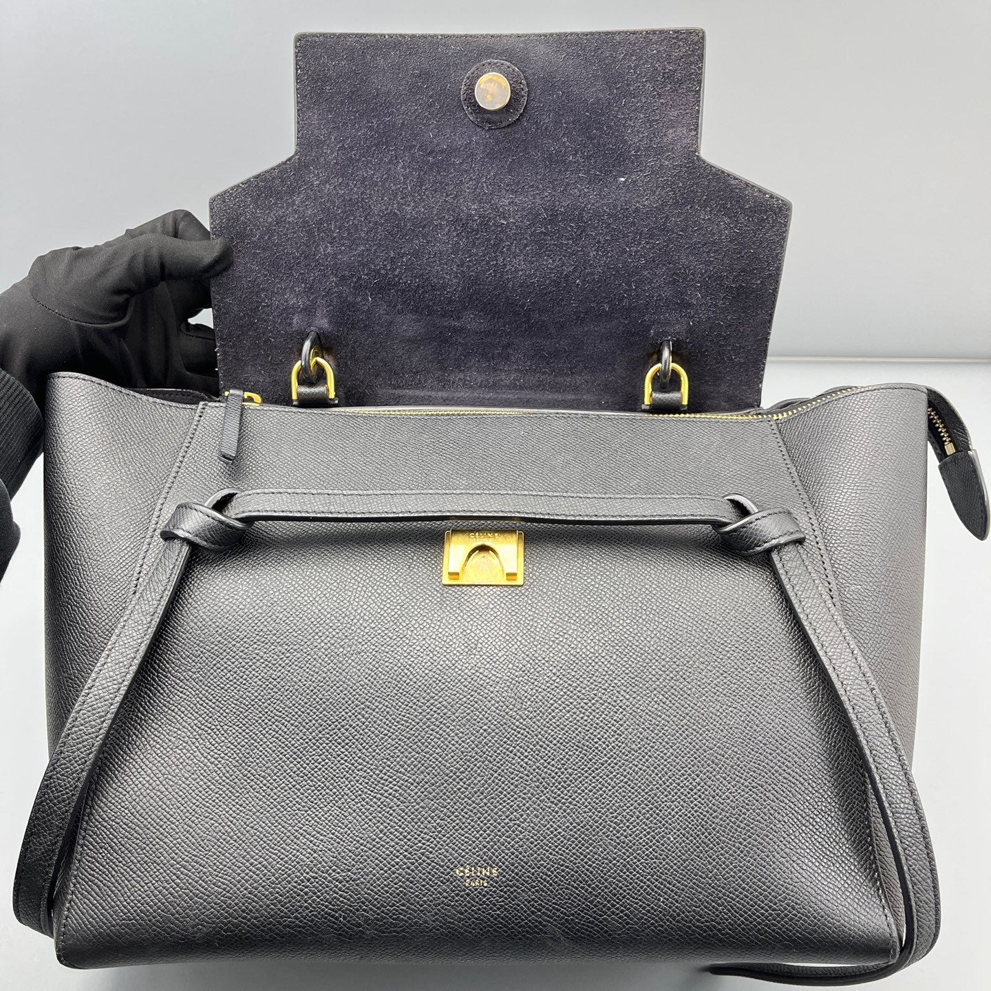Celine - Belt Bag - Grained calfskin leather - Black - (Medium)