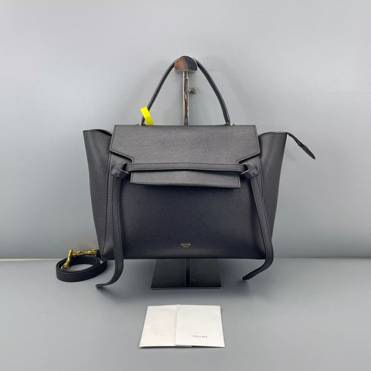 Celine - Belt Bag - Grained calfskin leather - Black - (Medium)