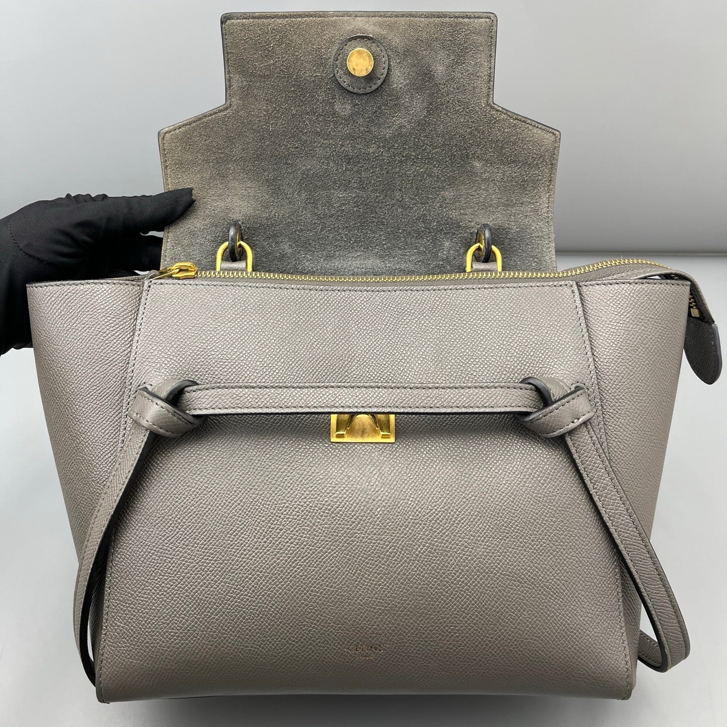 Celine - Belt Bag - Grained calfskin leather - Grey - (Small)