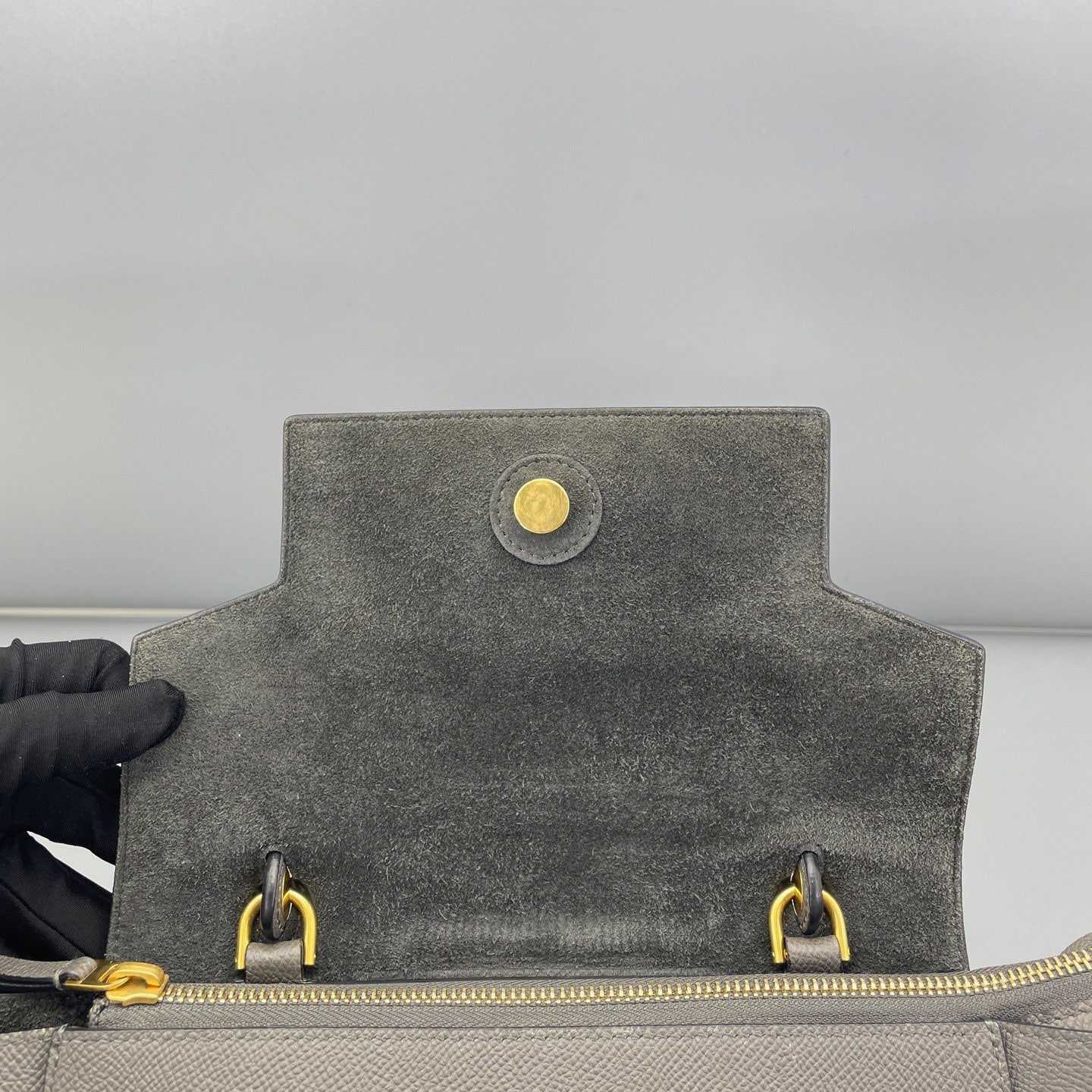 Celine - Belt Bag - Grained calfskin leather - Grey with Gold-Tone Hardware - (small)