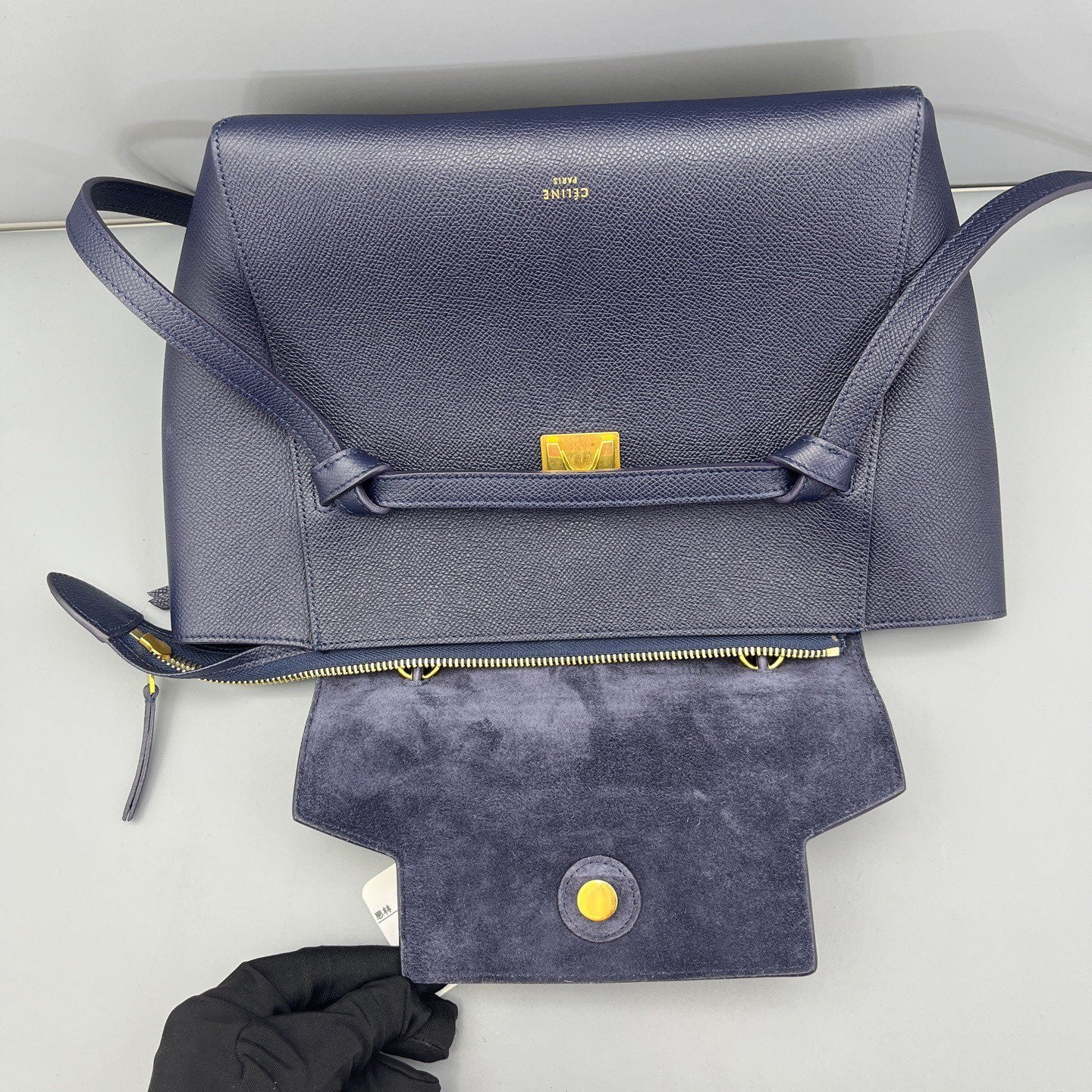 Celine - Belt Bag - Grained calfskin leather - Navy Blue with Gold-Tone Hardware - (Small)