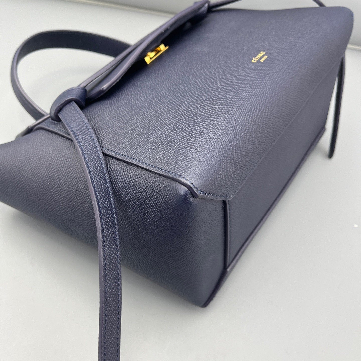 Celine - Belt Bag - Grained calfskin leather - Navy Blue with Gold-Tone Hardware - (Small)