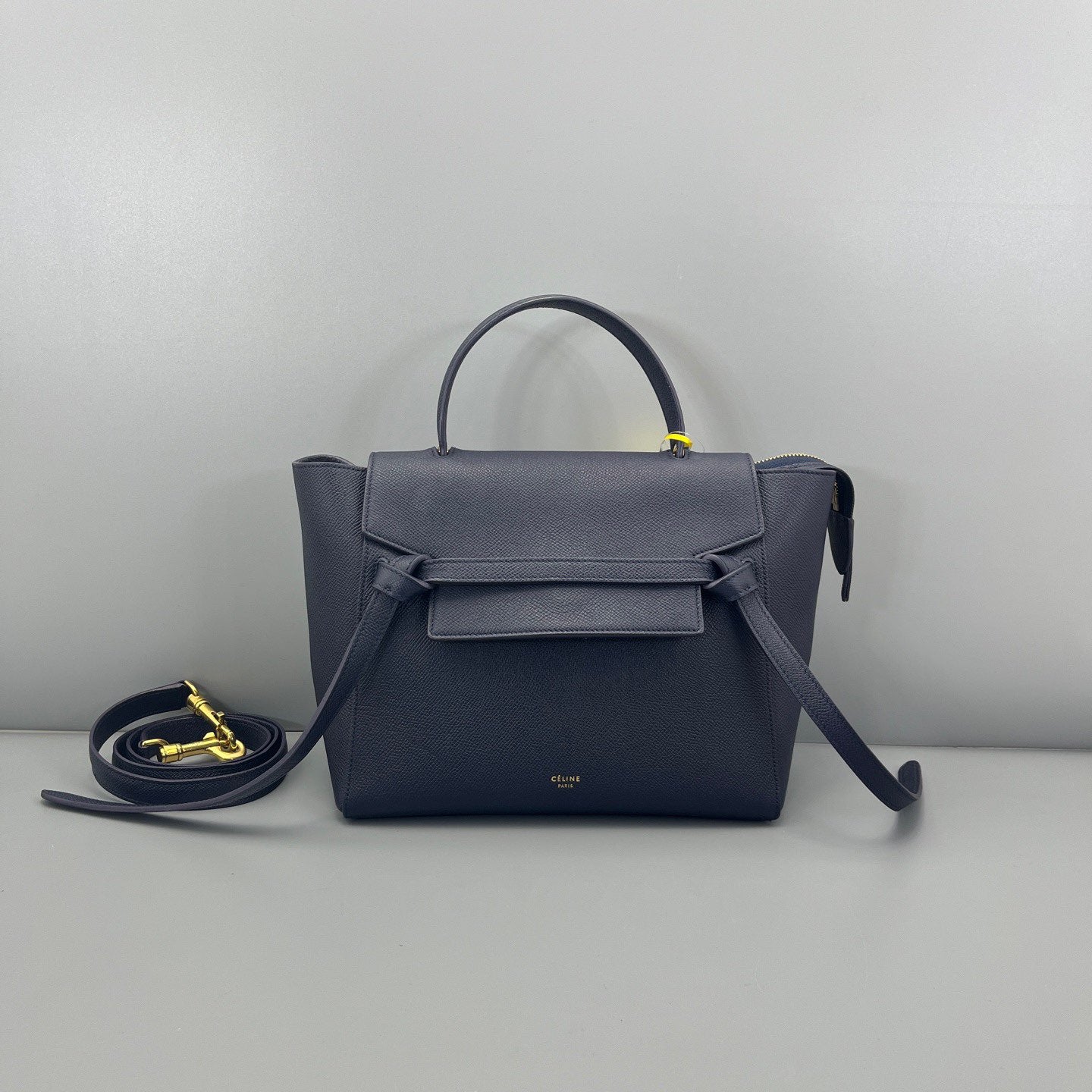 Celine - Belt Bag - Grained calfskin leather - Navy Blue with Gold-Tone Hardware - (Small)