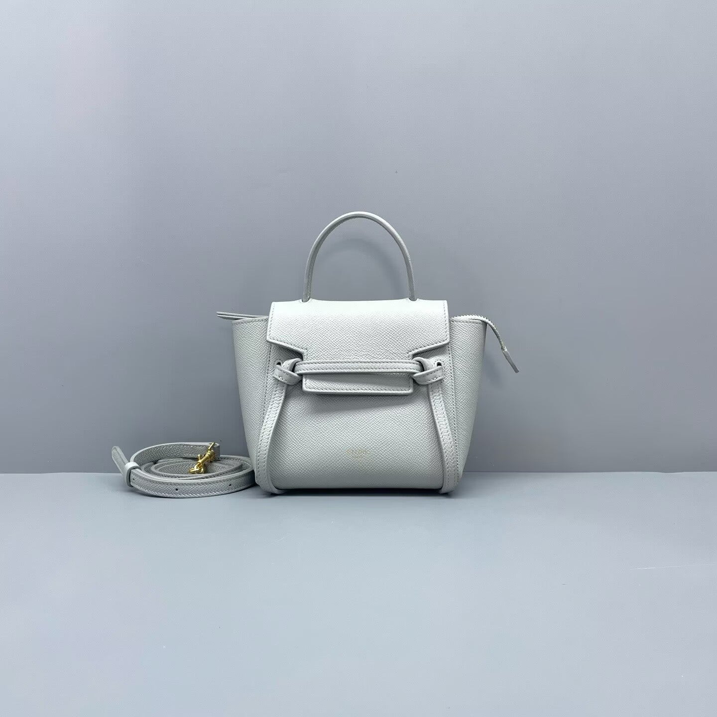 Celine - Belt Bag - Grained leather - Blue-grey - (mini)