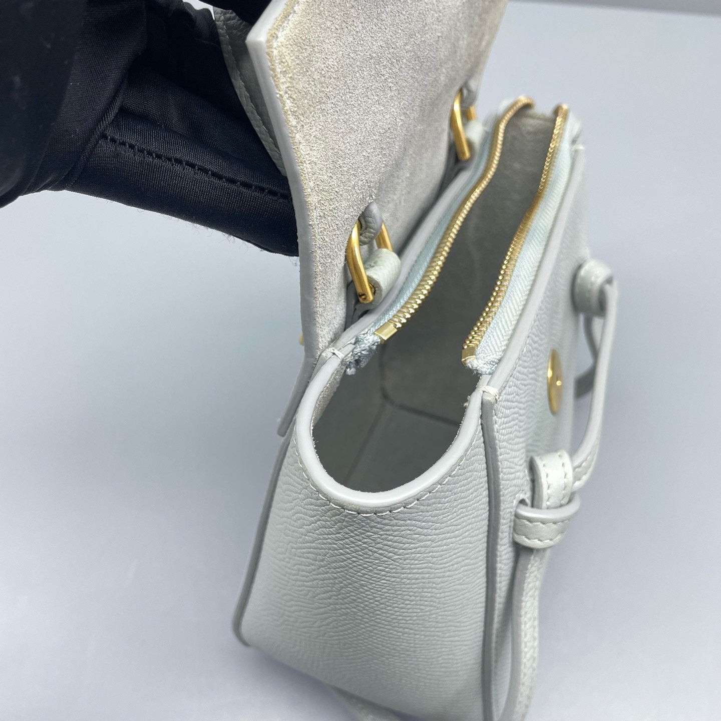 Celine - Belt Bag - Grained leather - Blue-grey - (mini)