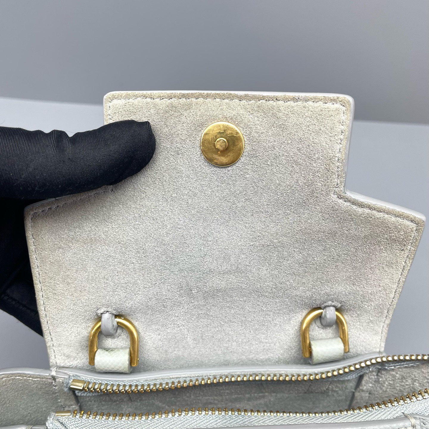 Celine - Belt Bag - Grained leather - Blue-grey - (mini)