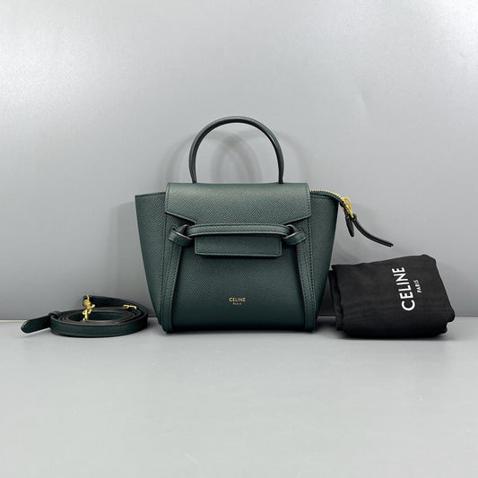 Celine - Belt Bag - Grained leather - Dark Green - (mini)