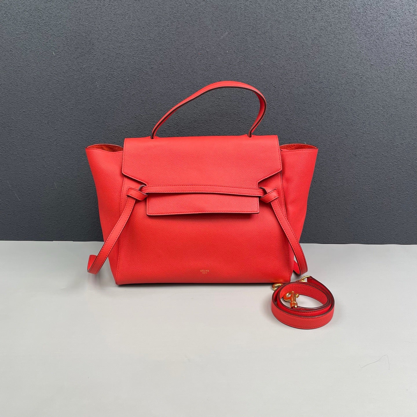 Celine - Belt Bag - Grained leather - Orange-red - (large)