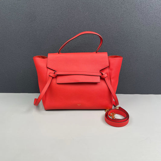 Celine - Belt Bag - Grained leather - Orange-red - (large)