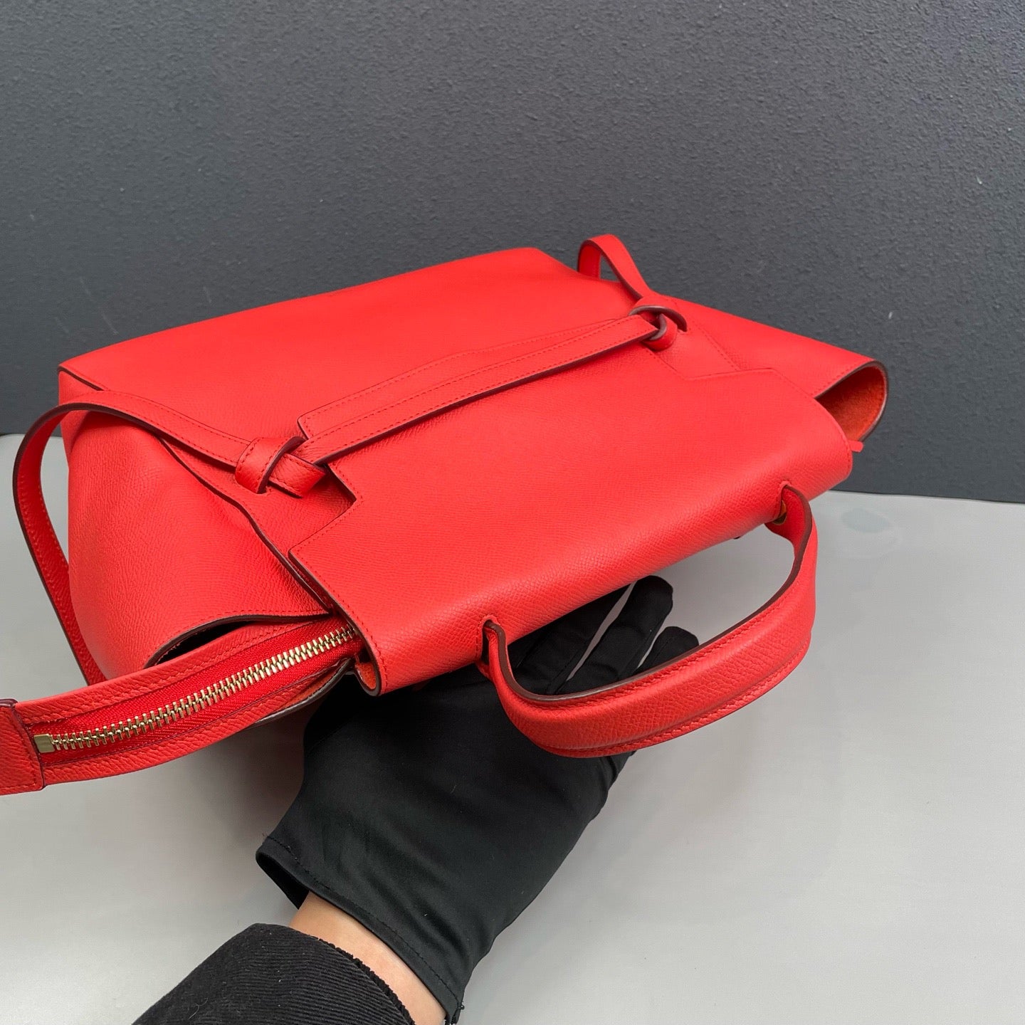Celine - Belt Bag - Grained leather - Orange-red - (large)
