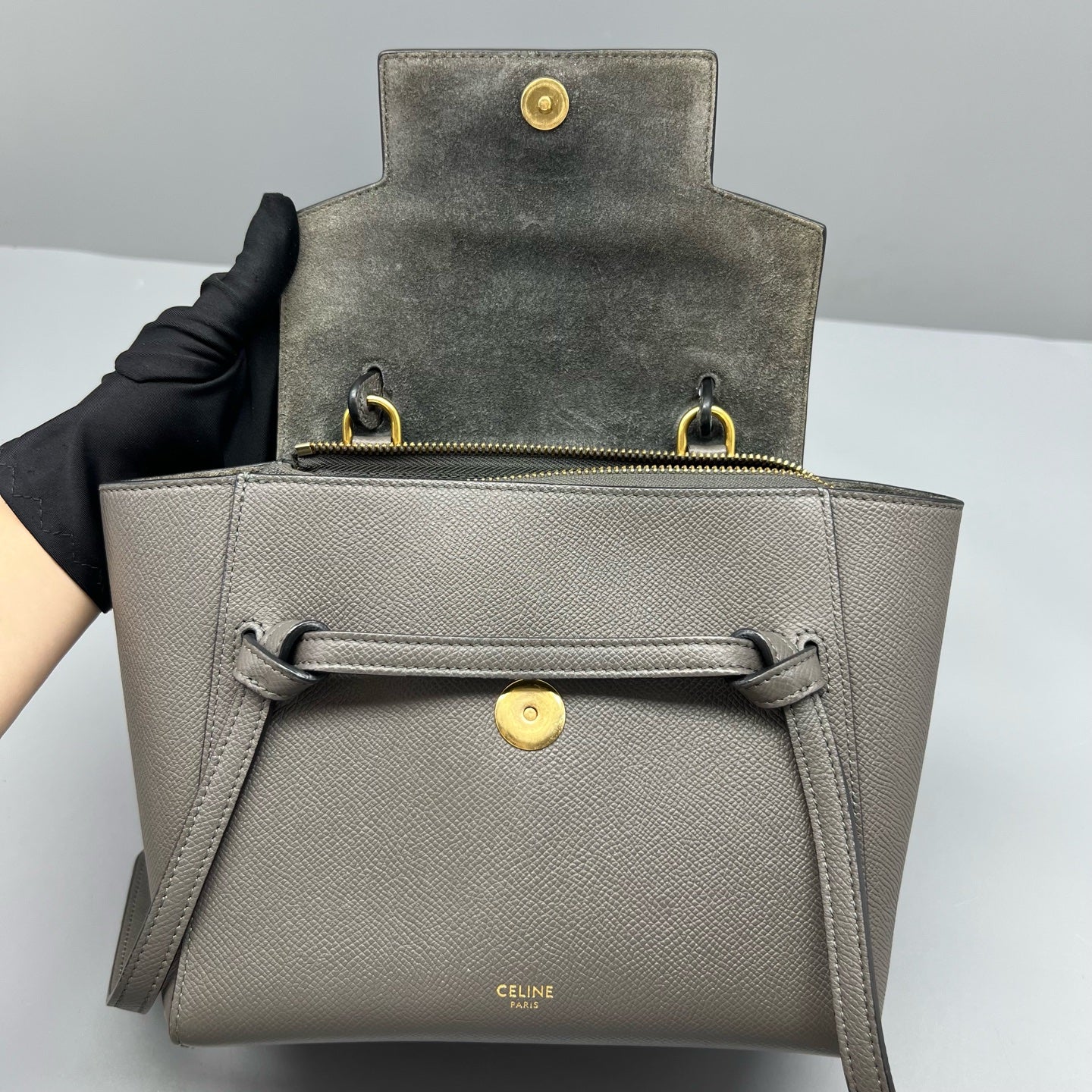 Celine - Belt Bag - Leather - Grey - (mini)