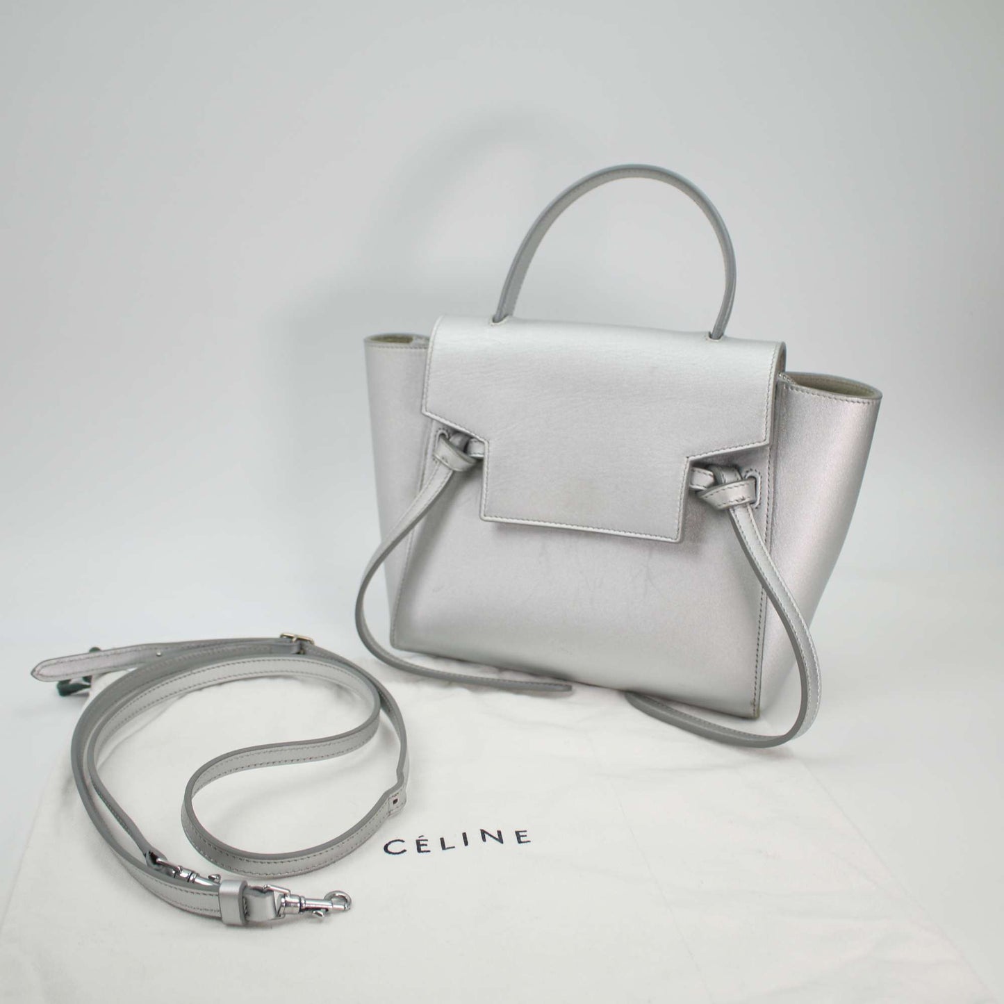 Celine - Belt Bag - Leather - Silver - (mini)