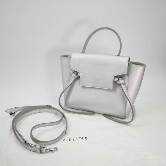 Celine - Belt Bag - Leather - Silver - (mini)