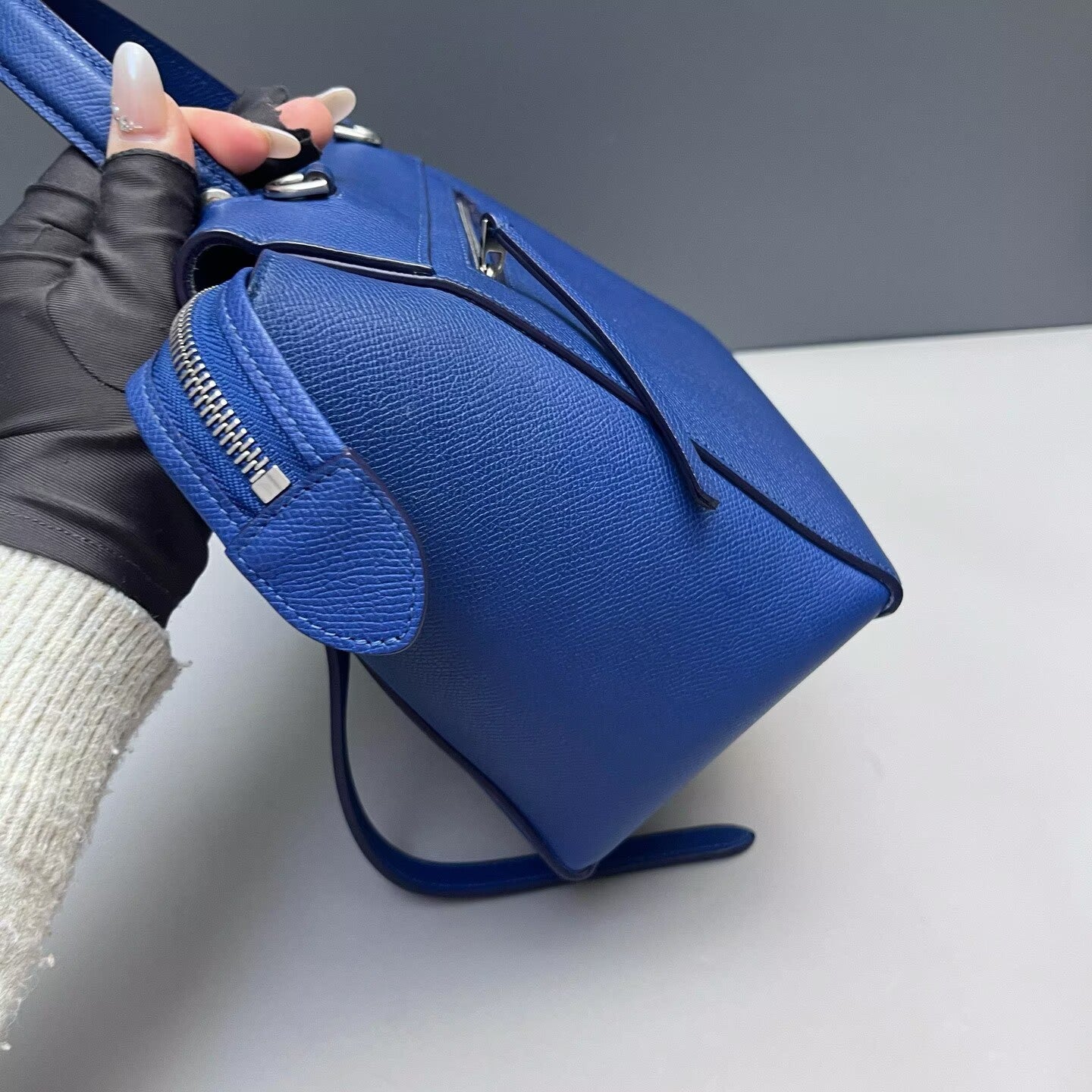 Celine - Belt Bag Micro - Grained calfskin leather - Deep Royal Blue with Silver-Tone Hardware - (Micro)