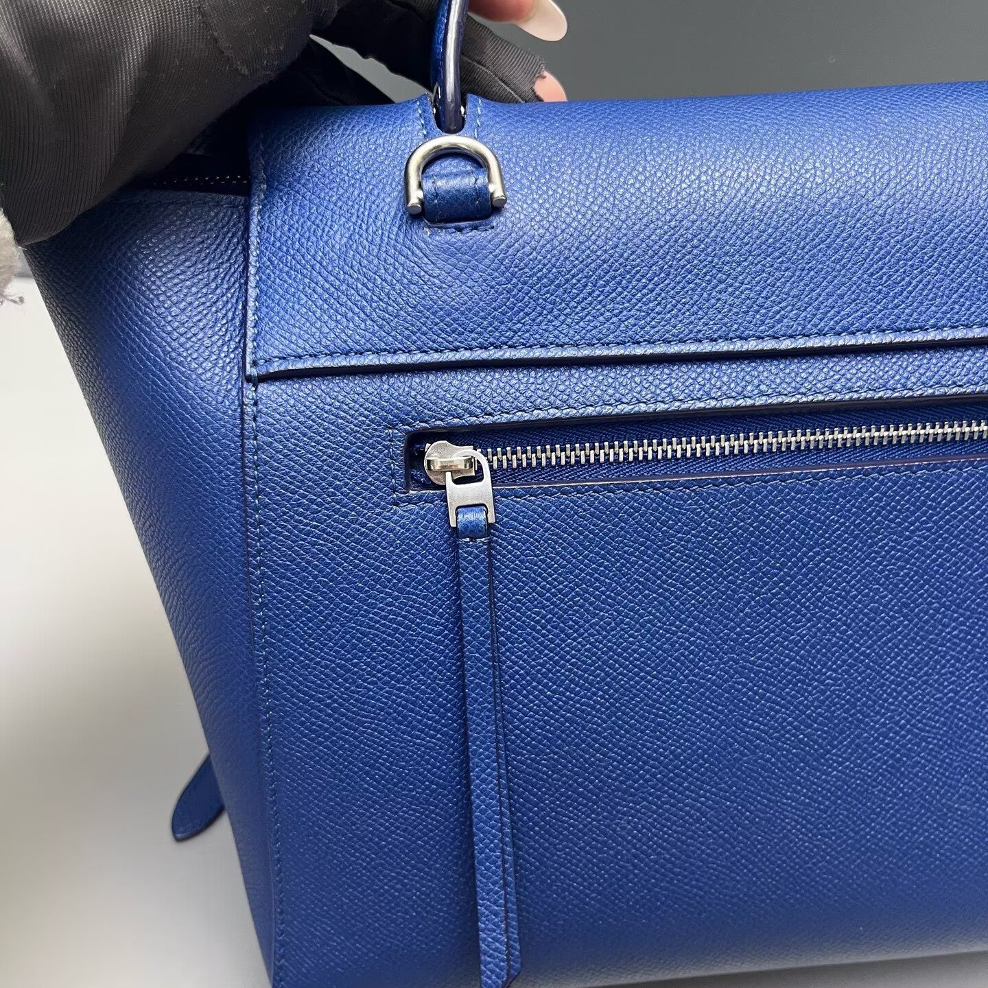 Celine - Belt Bag Micro - Grained calfskin leather - Deep Royal Blue with Silver-Tone Hardware - (Micro)