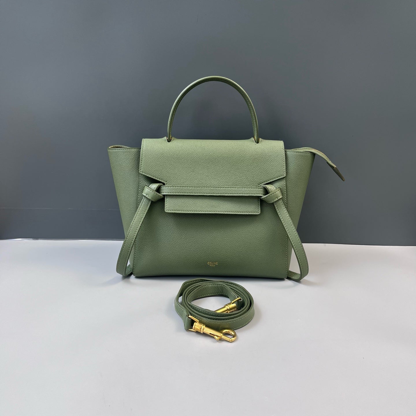 Celine - Belt Bag (Micro) - Grained calfskin leather - Green - (mini)