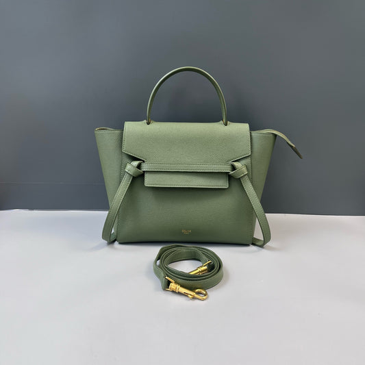 Celine - Belt Bag (Micro) - Grained calfskin leather - Green - (mini)