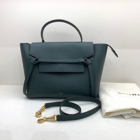 Celine - Belt Bag Mini - Grained calfskin leather - Dark Green - (Mini)