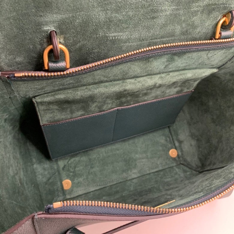 Celine - Belt Bag Mini - Grained calfskin leather - Dark Green - (Mini)