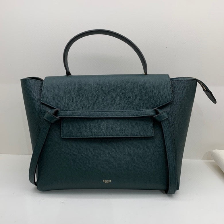 Celine - Belt Bag Mini - Grained calfskin leather - Dark Green - (Mini)