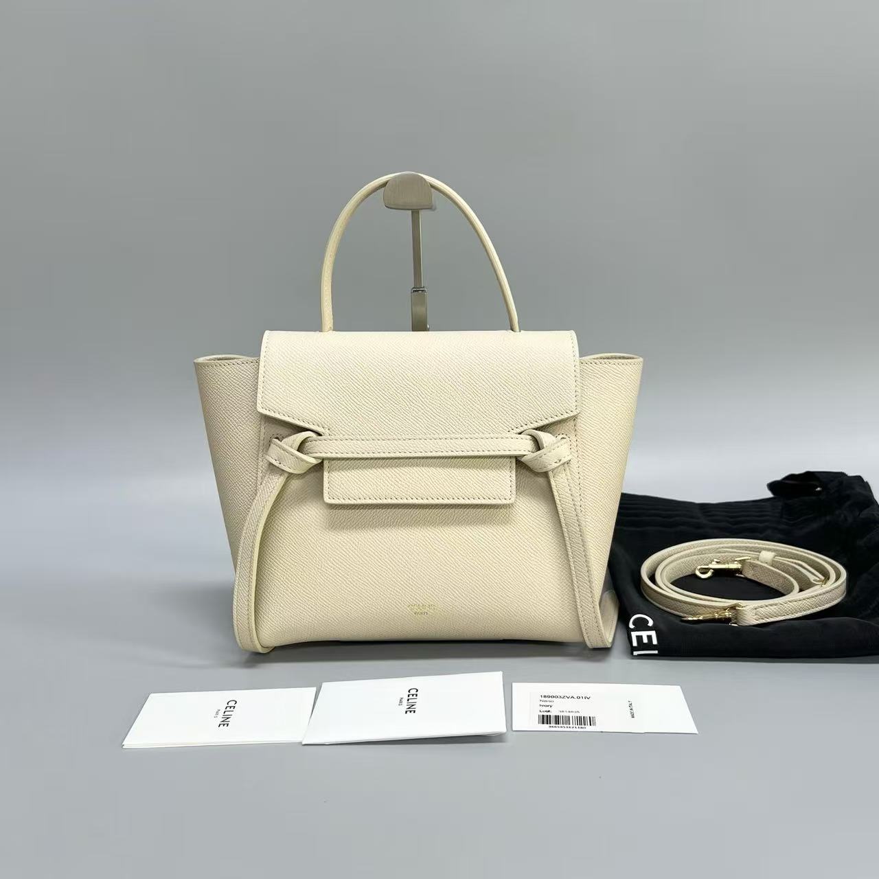 Celine - Belt Bag Nano - Grained calfskin leather - Beige - (Nano)