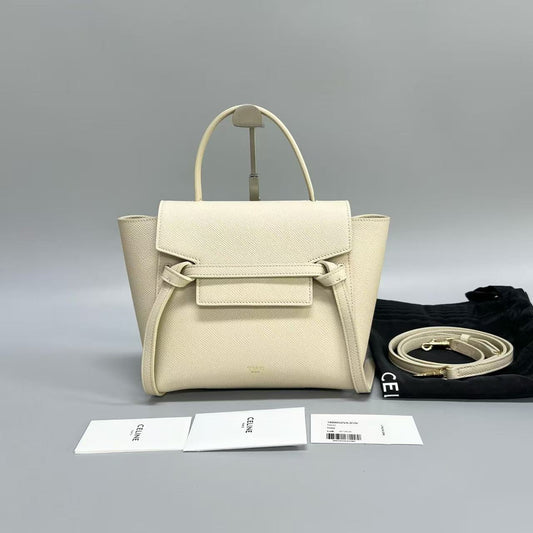 Celine - Belt Bag Nano - Grained calfskin leather - Beige - (Nano)