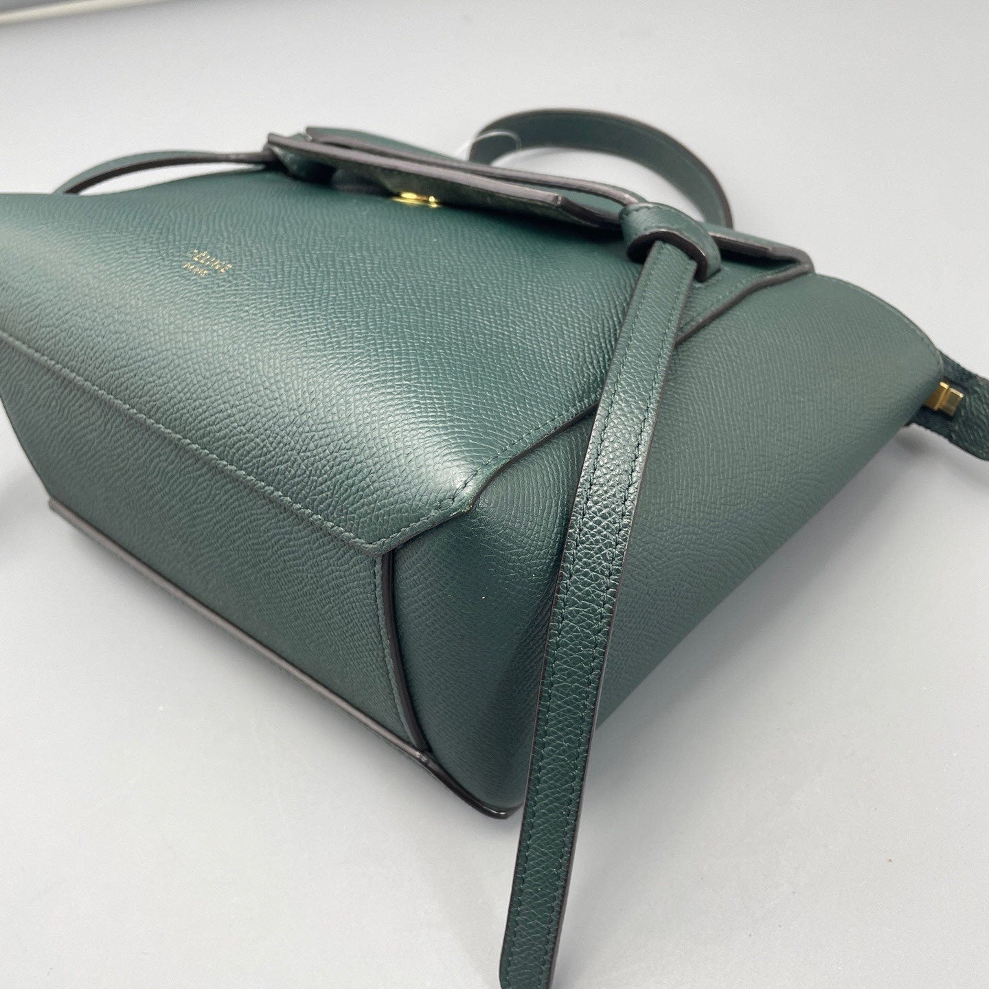 Celine - Belt Bag Nano - Grained calfskin leather - Dark Green with Gold-Tone Hardware - (mini)