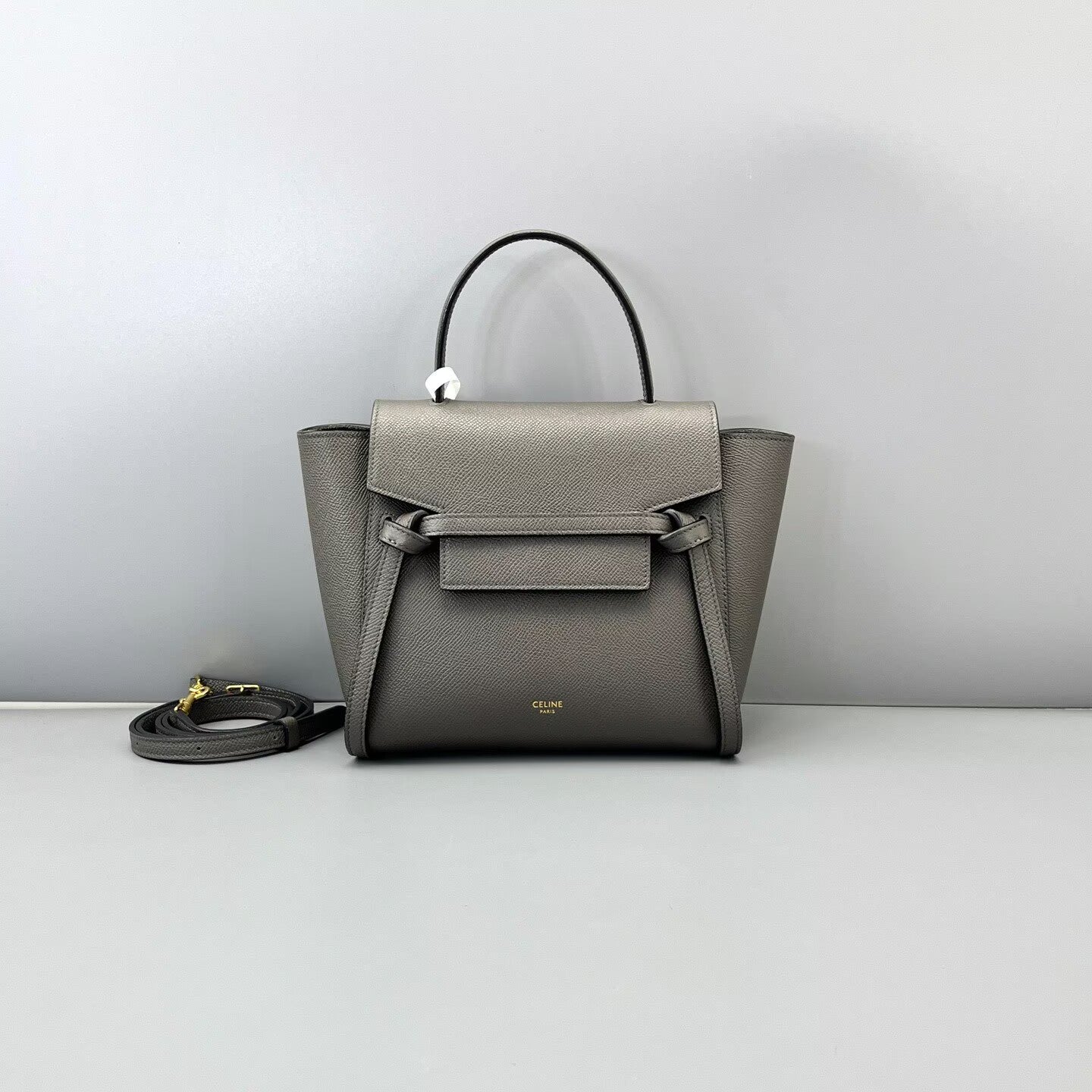 Celine - Belt Bag Nano - Grained calfskin leather - Grey - (mini)