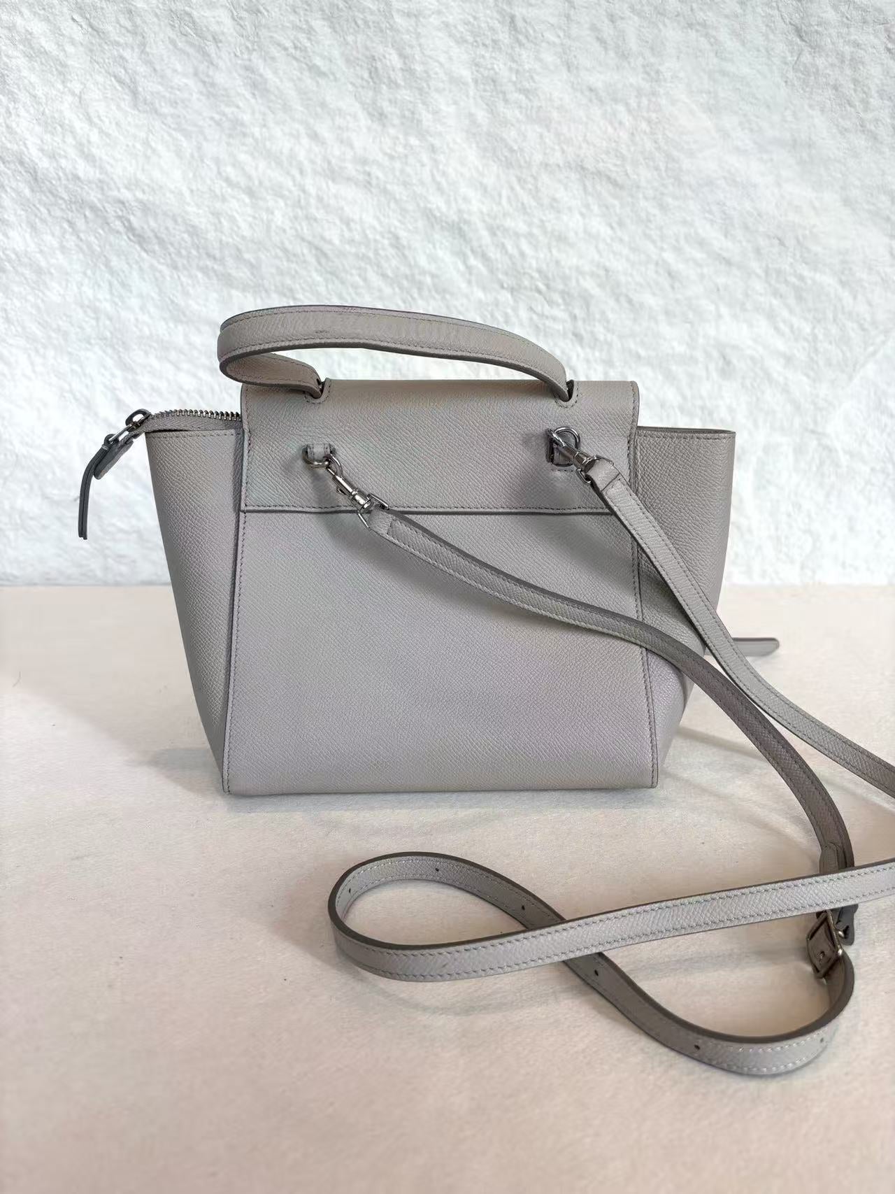 Celine - Belt Bag Nano - Grained calfskin leather - Grey - (mini)