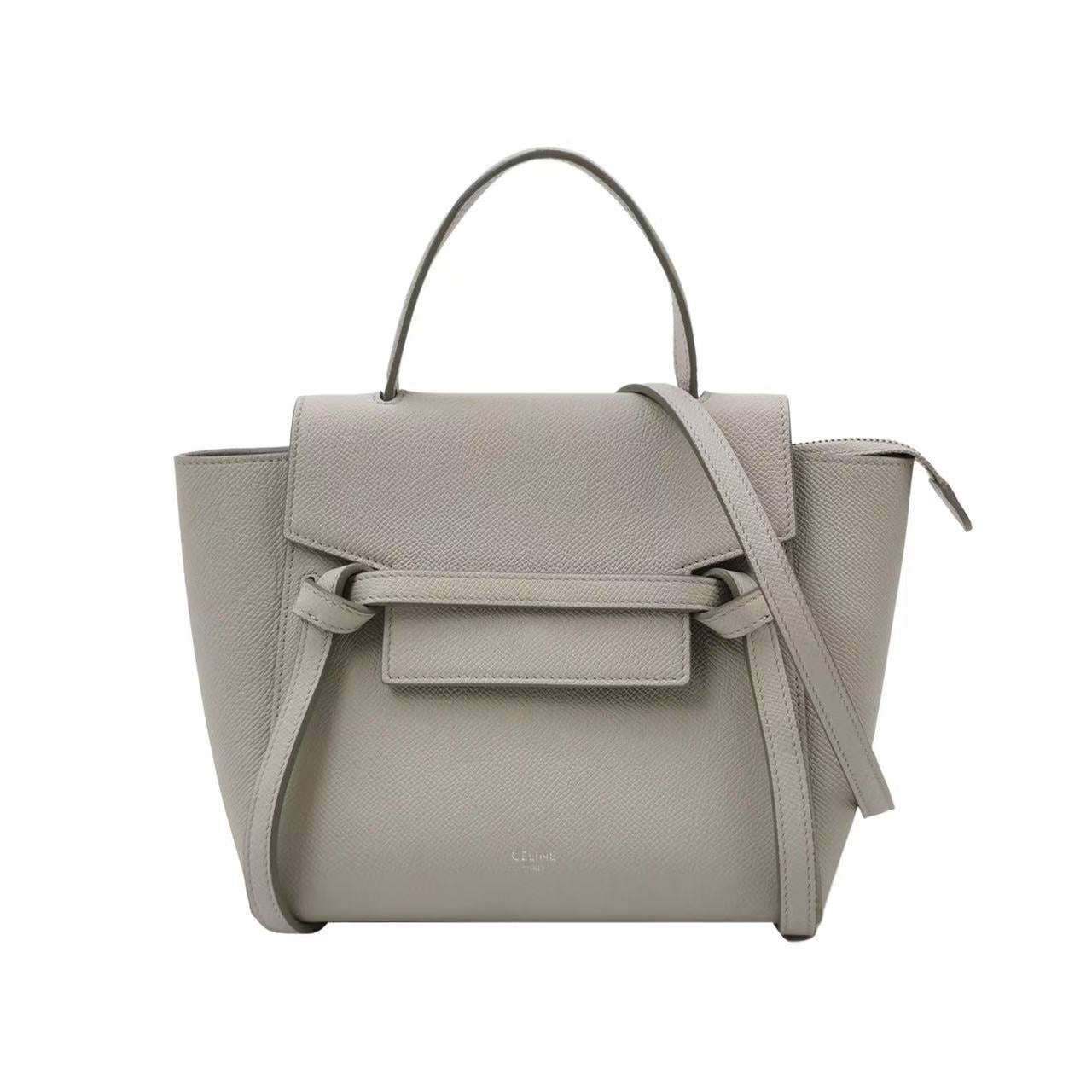 Celine - Belt Bag Nano - Grained calfskin leather - Grey - (mini)